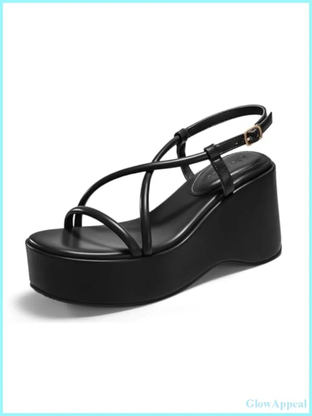 Women's Platform Wedge Slingback Sandals Open Toe Buckle Comfort Casual